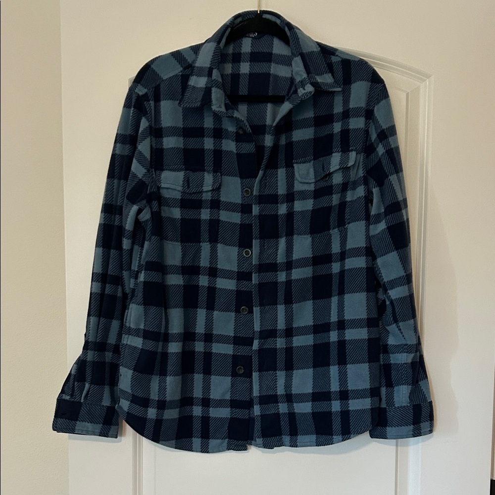 Chaps Navy and Light Blue Flannel